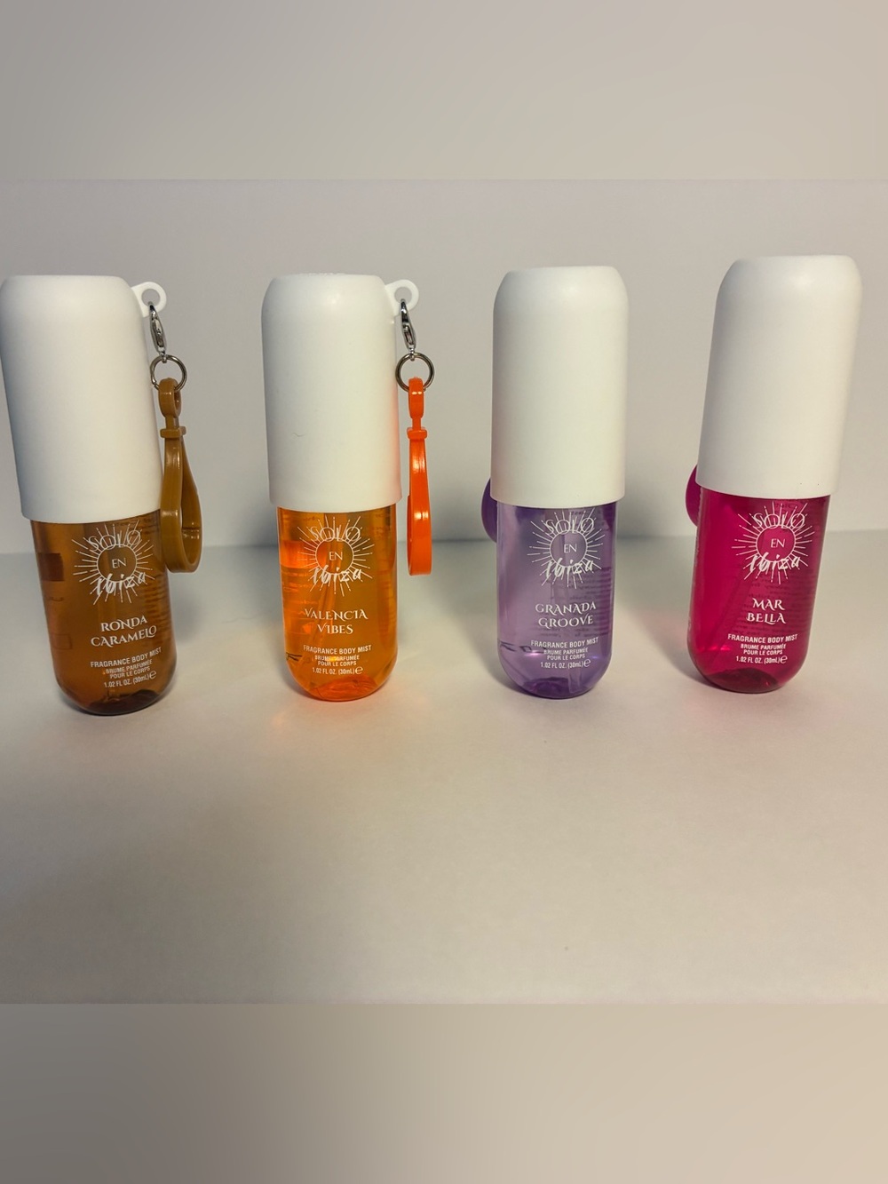 Solo en Ibiza Fragrance Body Mist - 4 pack mini travel size w/ keychain